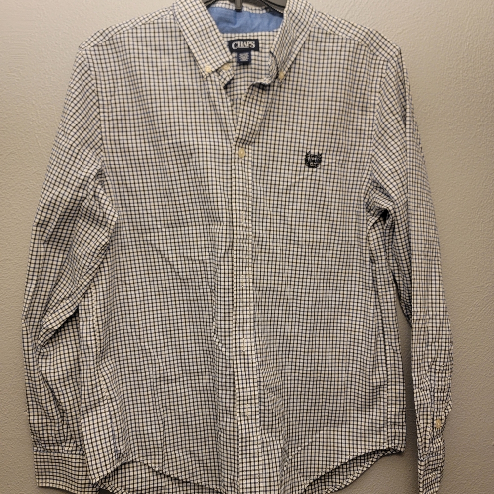 Chaps Black and White Checkered Men's Shirt